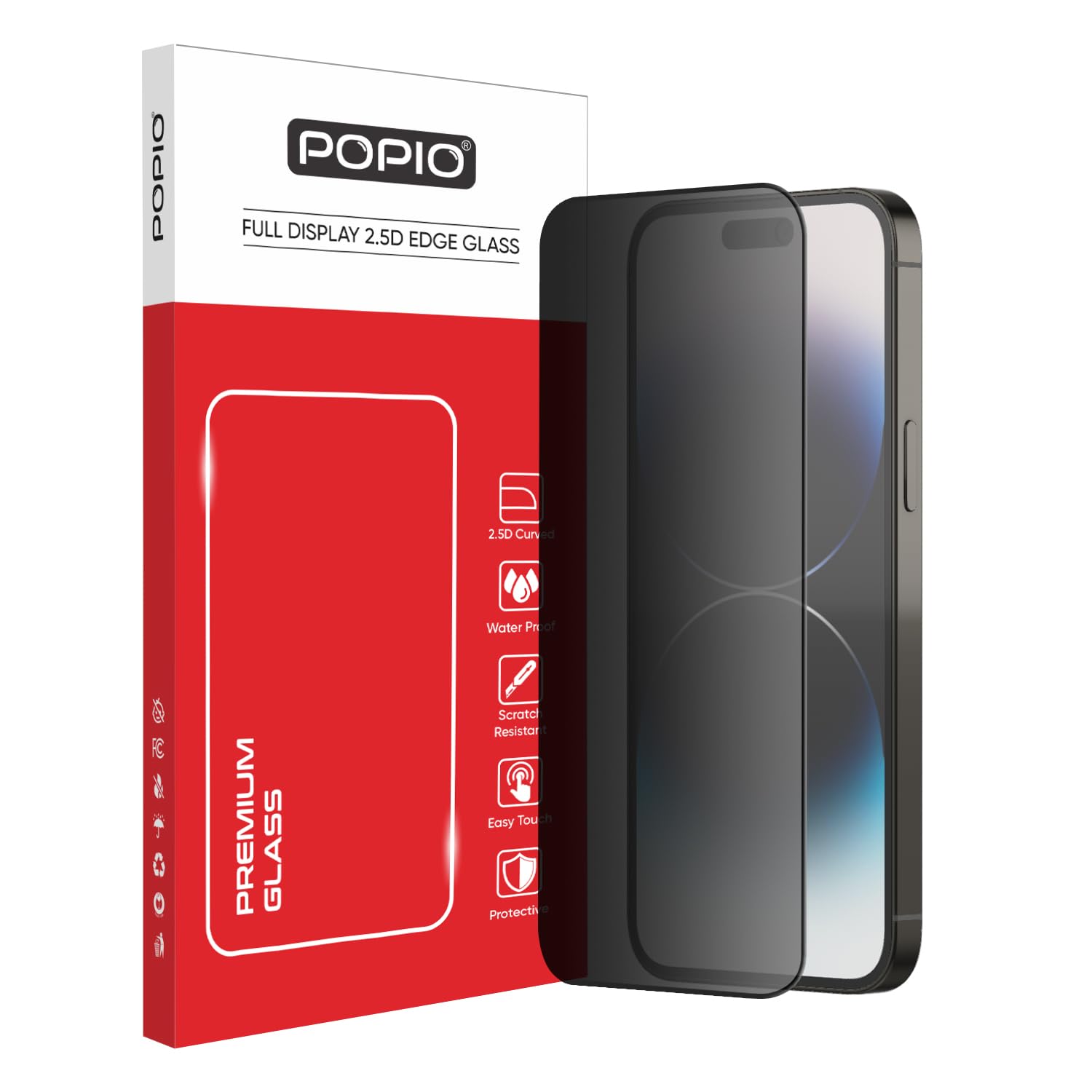POPIO Privacy Tempered Glass Compatible for iPhone 14 Pro Max (Black) Edge to Edge Coverage with Easy Installation kit, Anti-Spy Tempered Glass Privacy Screen Protector-image-46