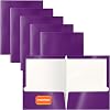 Better Office Products 2 Pocket Gloss Laminate Purple Paper Folder Letter Size Purple Paper Portfolio Box 25 Purple Folders