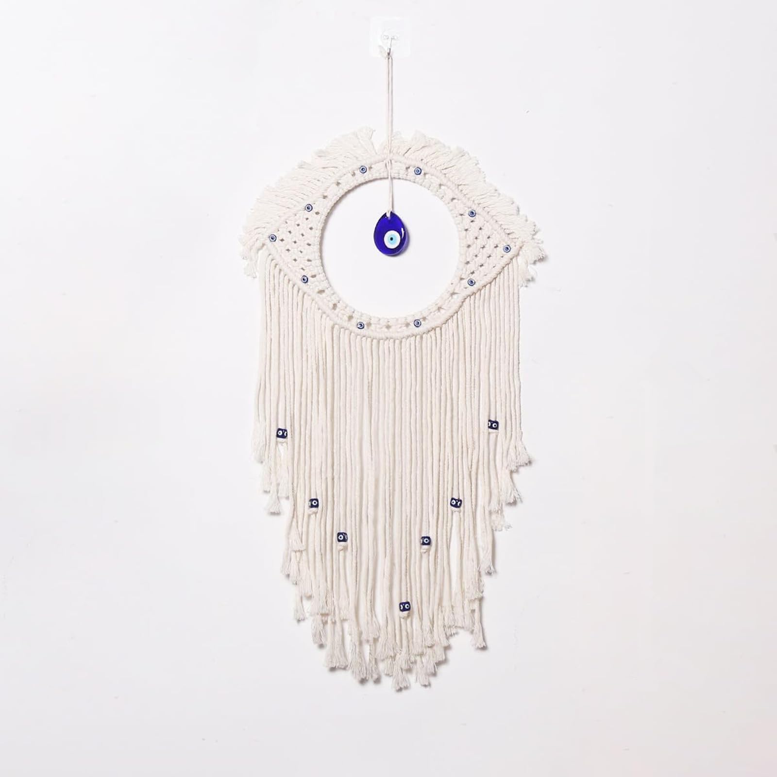 MAOFENG Feather Evil Eye Dream Catcher Natural Handmade Materials Moderate Size, Home Ornaments Craft Gift for Bedroom, Dream Catchers for Bedroom Adult（Big Eye）