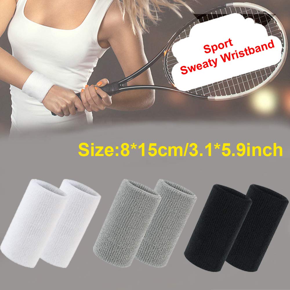 3 Paar Sport Handgelenk Schweißbänder - Baumwolle Für Yoga Tennis Fitness