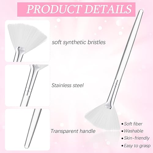 Miniatura 18 de 60 pinceles faciales de abanico, máscara de abanico, cepillos aplicadores faciales suaves, cepillo ácido, maquillaje cosmético, rubor, herramientas