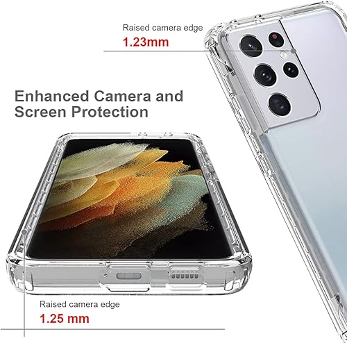 Miniatura 2 de Funda compatible con Galaxy S21 Ultra 5G de 6.8 pulgadas, Samsung S21 Ultra (2021) para niñas, cuerpo completo, a prueba de golpes, transparente,