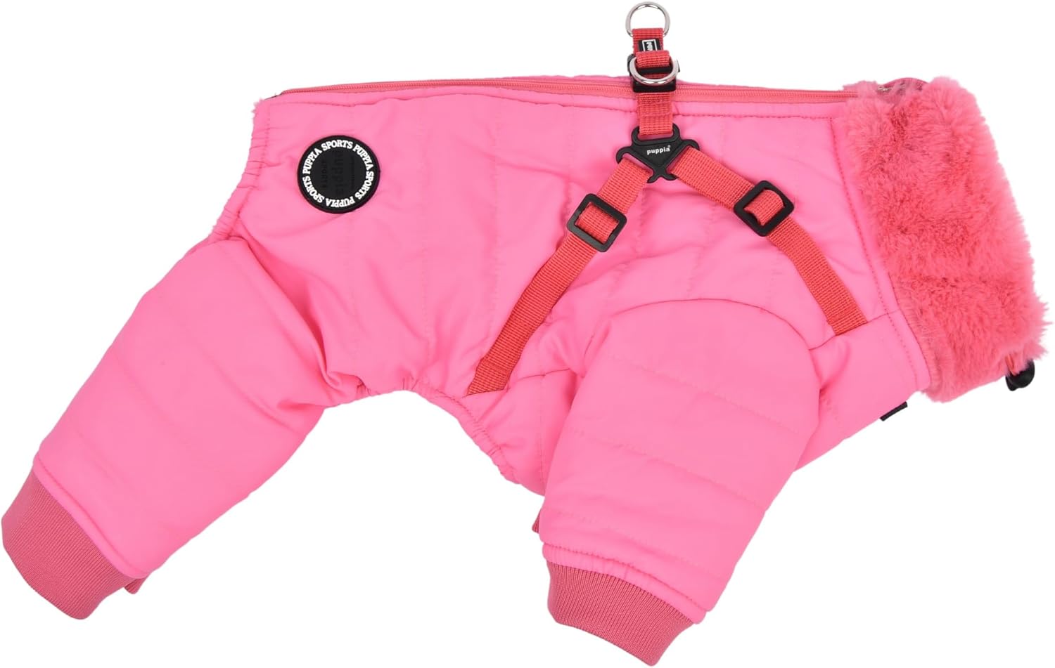 Puppia Everson Dog Jumpsuit Winter Season Intrgrated Harness for Small and Medium Dogs, Pink, X-Large