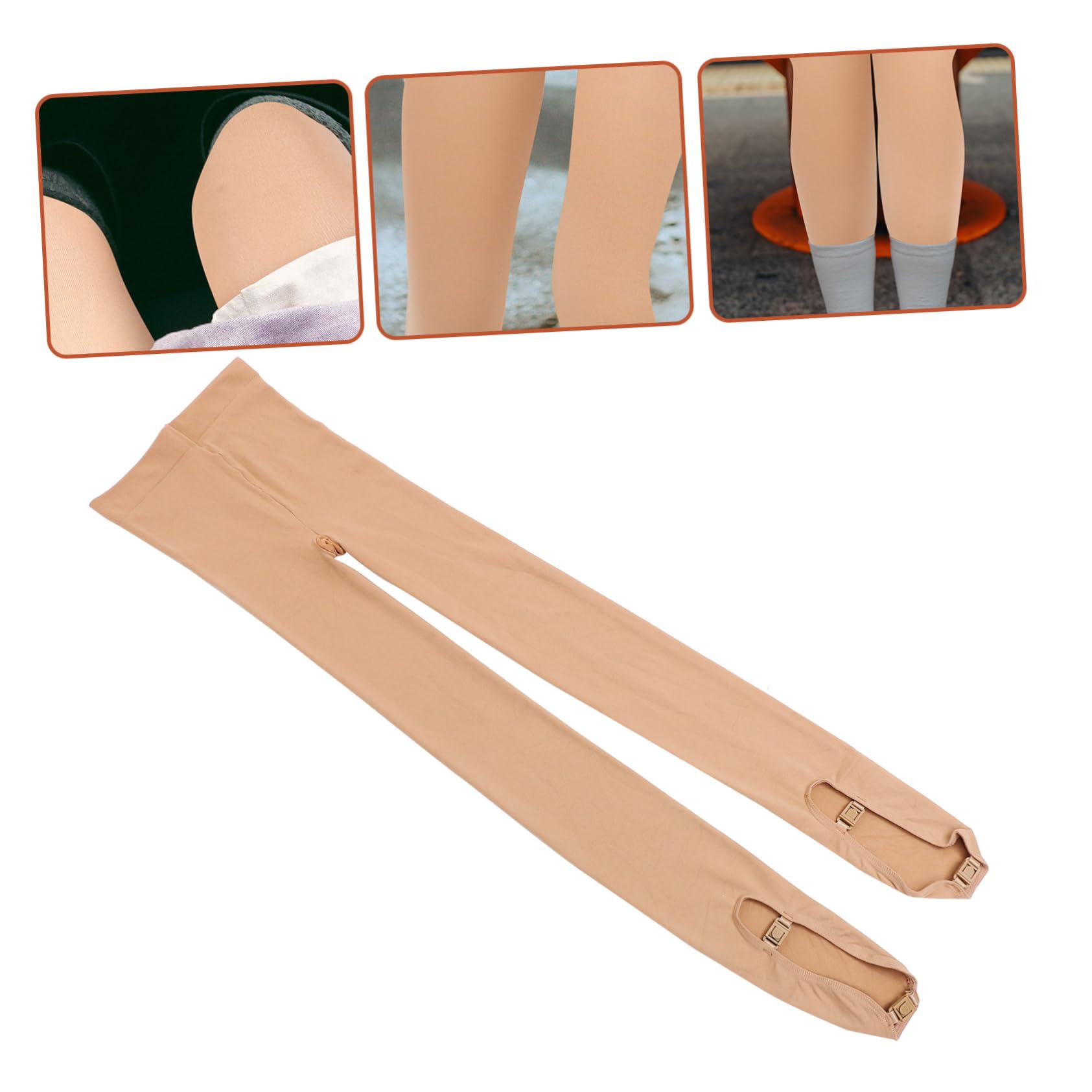 GALPADA Collant da Pattinaggio Sportivo Marrone S-m 1 Pezzo | Chinlon e Nailon, Opaco a Compressione, Due Fibbie in Plastica e Cintura Elastica per 45-56kg