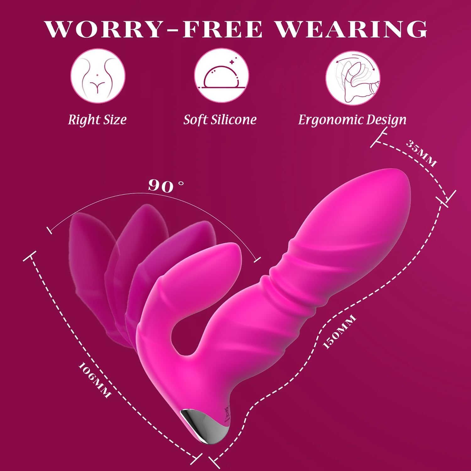 Vibromasseurs Feminin à Distance, Sextoyse Femme Clitoridienne Gode Vibro-masseur va et vient Poussée/Vibration à 9x9 Fréquences, Sex Toys Couple Vibro Vibrateures Stimulateur Oeuf Vibrant