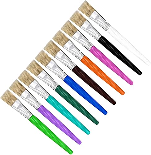 10 pinceles planos de pintura para detalles profesionales, pinceles de acuarela de mango largo para acuarela, pintura acrílica al óleo y gouache disponible en Yaxa El Salvador
