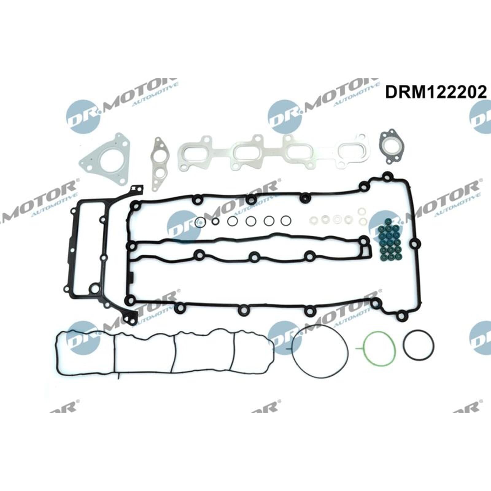 DR.MOTOR AUTOMOTIVE DRM122202 Kit guarnizioni Testata con guarnizione cappa testa del cilindro con guarnizione tenuta stelo valvola senza guarnizione testata con guarnizione(i) collettore aspirazione