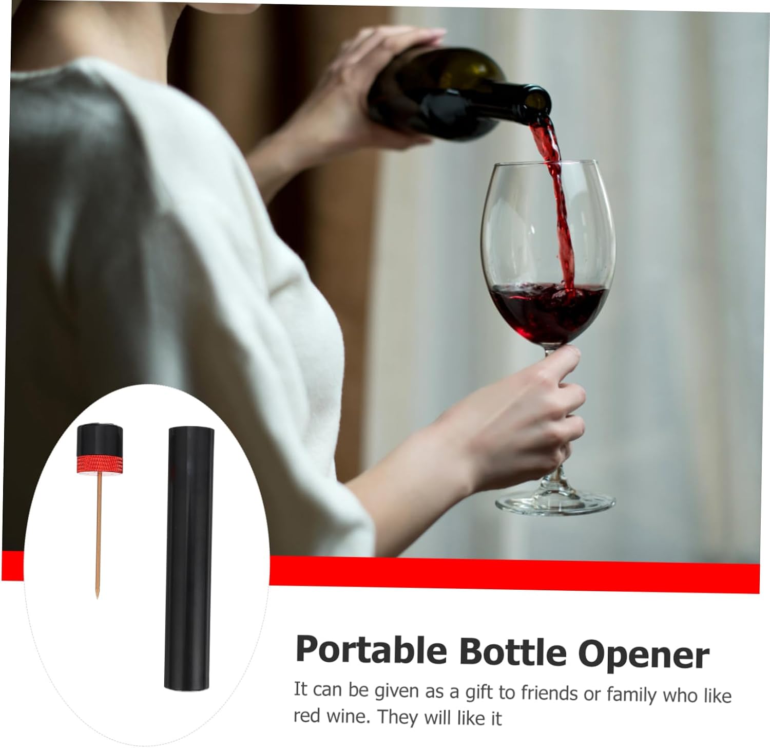Unomor 1pc Air Pressure Wine Opener Easy Use Cork Remover for Home Parties Non- Handle Construction for Wine
