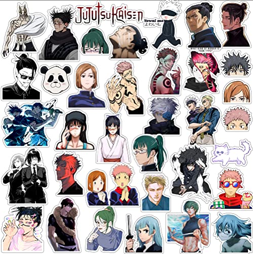 Image of Vinyl Pack of 75+ Jujutsu Kaisen Stickers for Laptop, Phone Case, Guitar, Bike, Pc, Scrapbook etc. Waterproof Glossy Laminated Residue Free Anime Stickers, self-adhesive, 6 cm