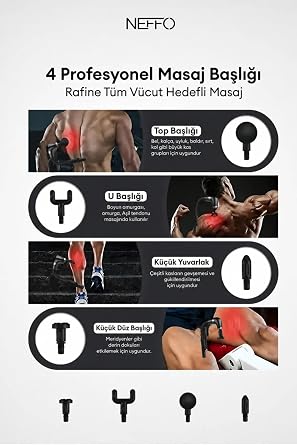 Şarjlı Uzatma Aparatlı Tüm Vücut Masaj Tabancası Çok Fonksiyon | Fitness Masajı, Şarj Edilebilir, Uzatma Aparatlı, Tüm Vücut, Çok Fonksiyonlu