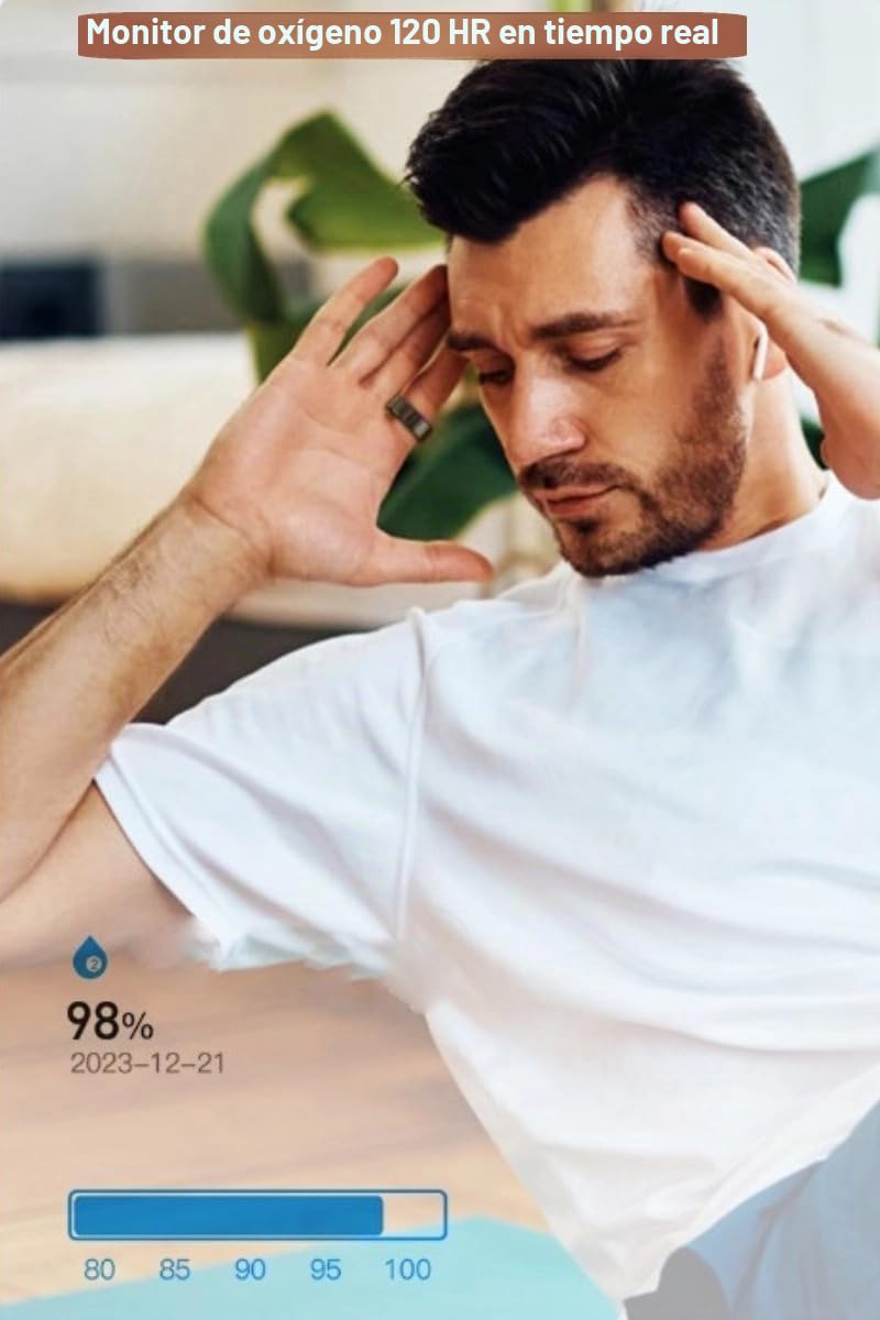 Cuifati Smart Ring Health Tracker, IP68 Anillo de Seguimiento de Actividad Física Portátil Resistente Al Agua para Mujeres y Hombres, Fitness Sleep Frecuencia Cardíaca Rastreador de