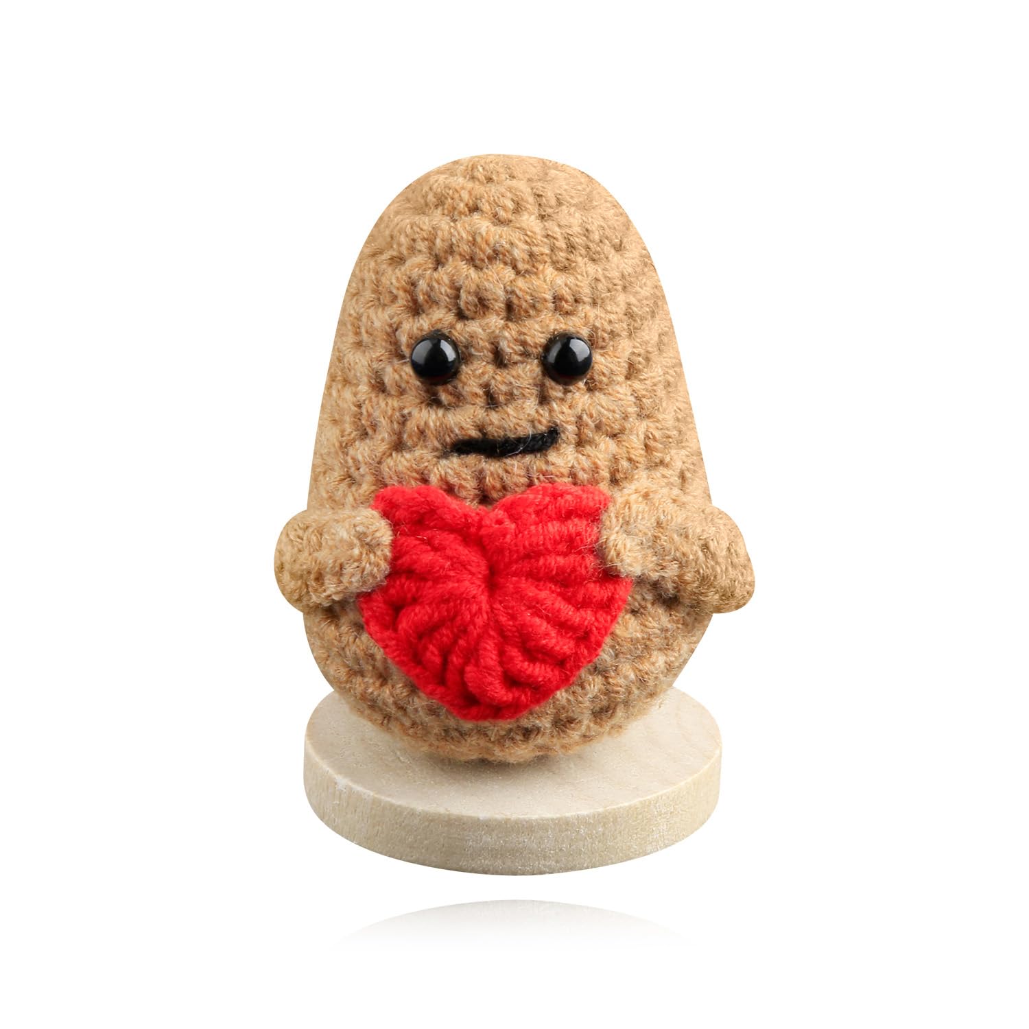 Hopzab Potato Decorative Items, Hand-knitted Wool Encouragement Charm, Motivational Desk Accessory, Pocket Hug Companion, Study Room Decor