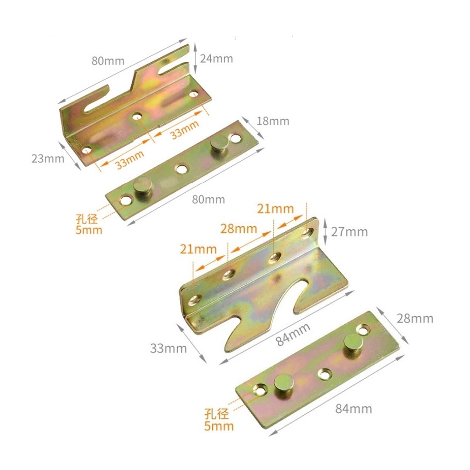 4 Set Staffe For Sponde Del Letto For Carichi Pesanti Elementi Di Fissaggio For Appendere Cerniere For Mobili In Legno Accessori Hardware For Connettori(Thicken Style)