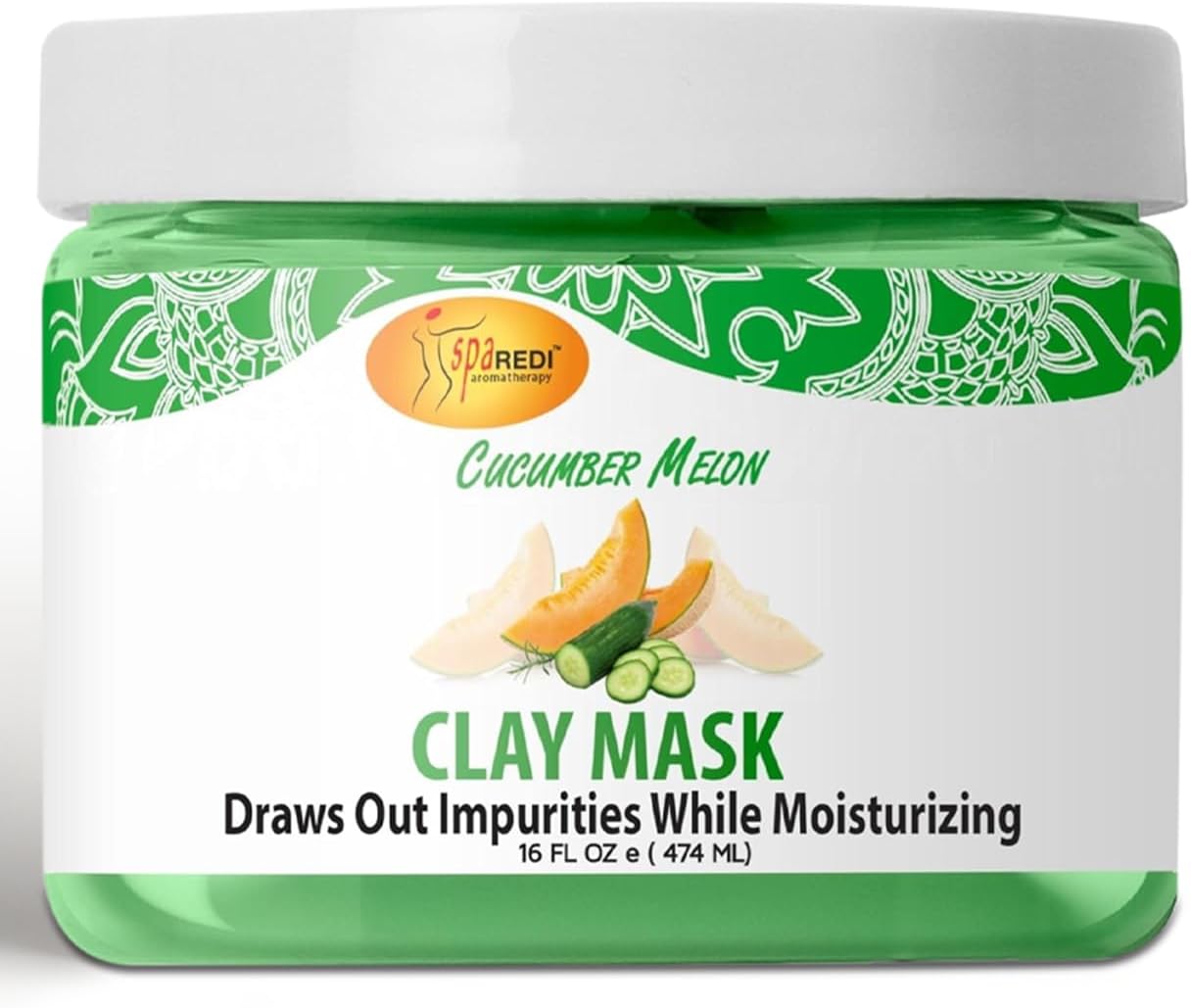 - SPA REDI - Clay Mask, Cucumber and Melon, 16 Oz - Pedicure and Body Deep Cleansing, Skin Pore Purifying, Detoxifying and Hydrating