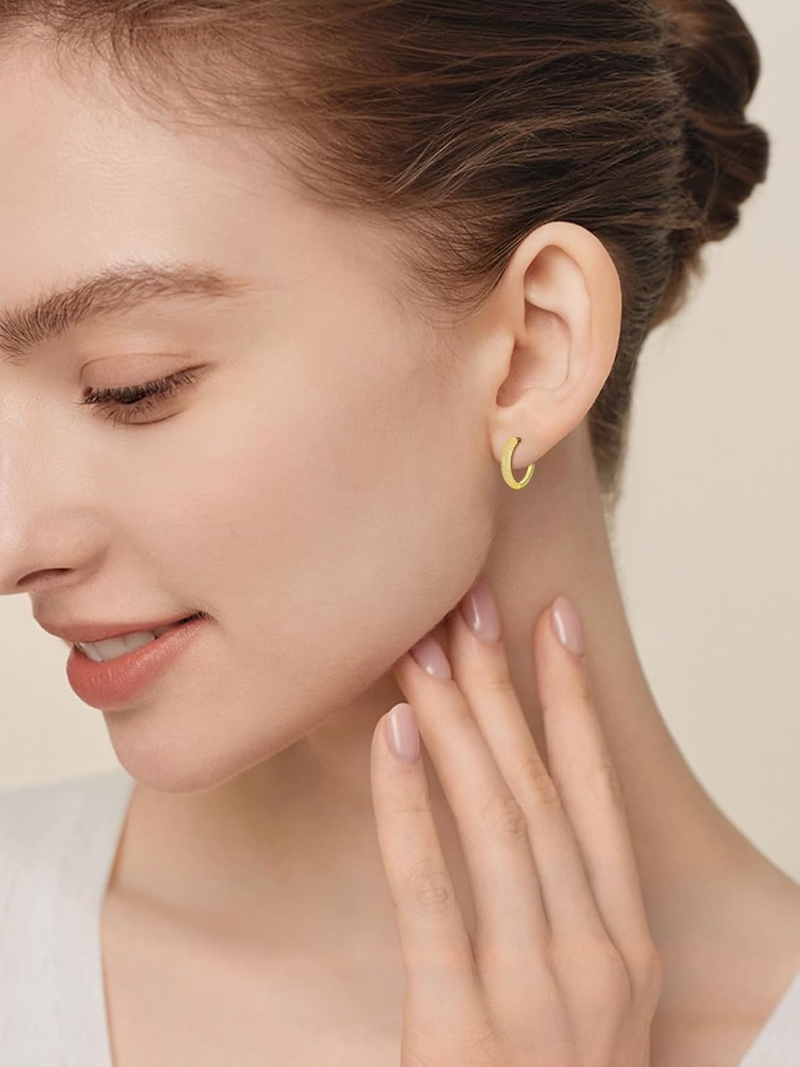 14K Gold Hoop Earrings for Women Hypoallergenic Lightweight Gold Huggie Hoop Earring Jewelry Gift - Image 4