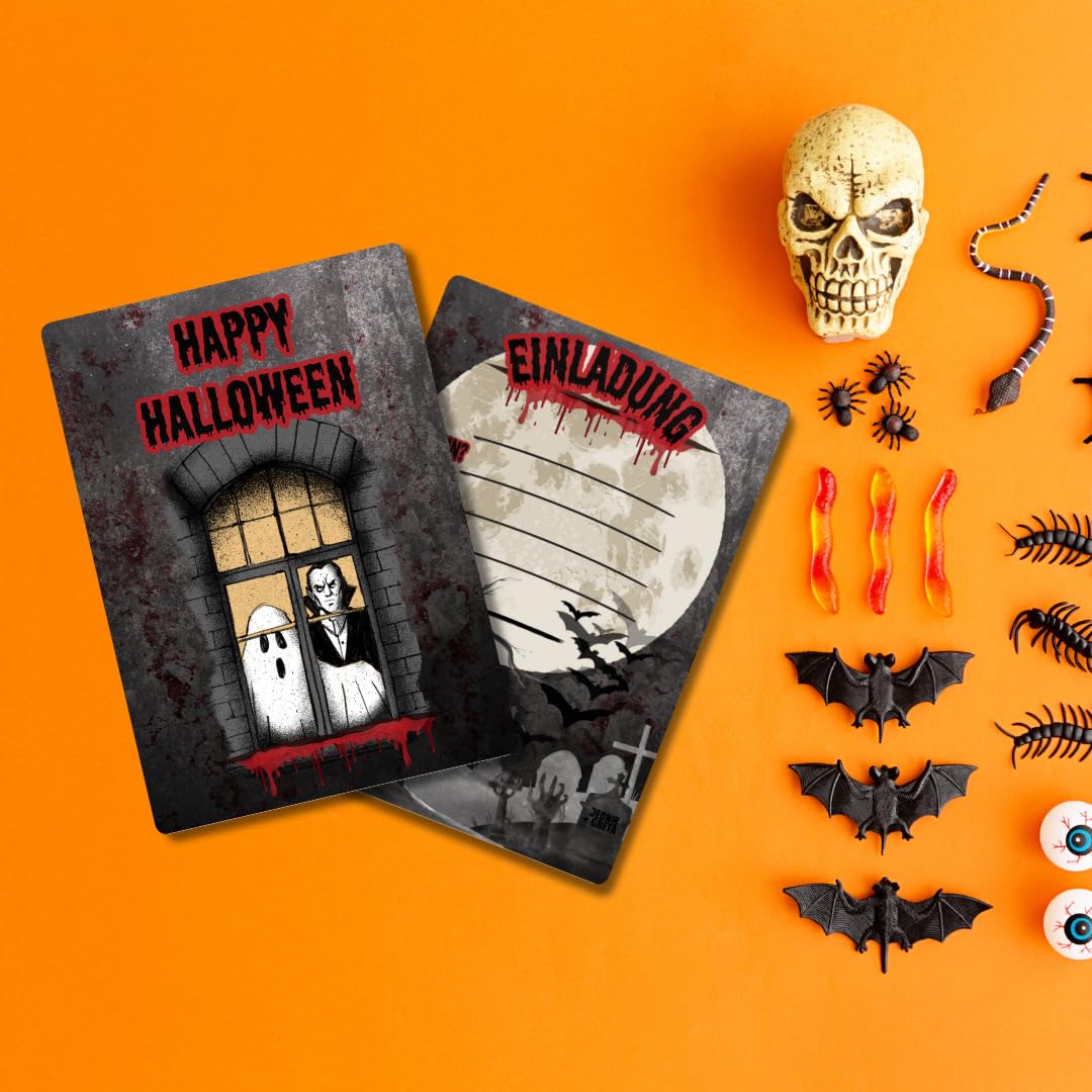 Einladungen Halloween Party JCVUK Gruselige Halloween-Einladungskarten,  Gothic-Totenkopf-Thema, 20 Einladungen Mit Umschlägen, Doppelseitige  Einladungen Zum Ausfüllen, Halloween-Verkleidungsparty, Dekorationen Und  Zubehör – 03 Halloween Party Einladung, image size:1080x1080