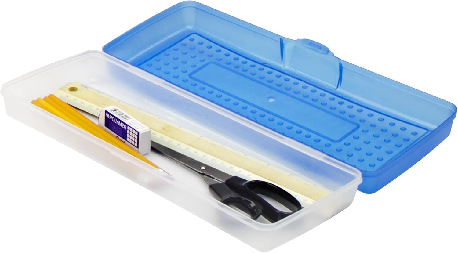 Storex Stretch Pencil Box, 5.6 x 13.4 x 2.52 Inches, Assorted Colors, Color Assortment Will Vary, Case of 12 (61620U12C)