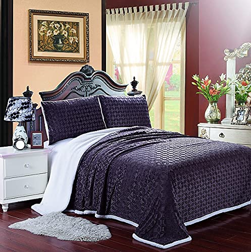 Plazatex Fantasia Sherpa Blanket Oversized Solid Reversible King 108 X 90 - Chocolate #TOP26