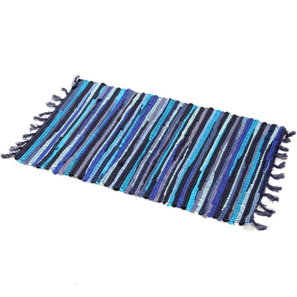 Tapis de bain tissé main coton pour un réveil tout en douceur
