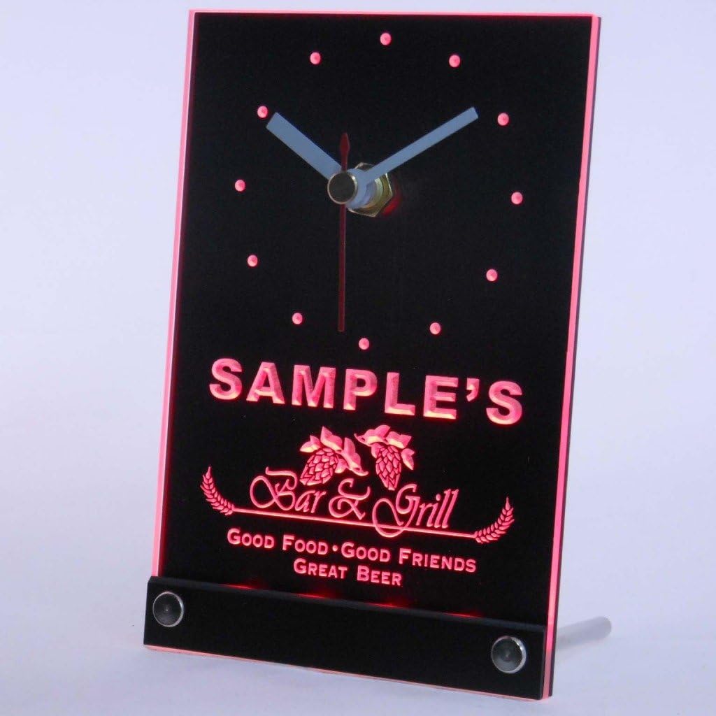 ADVPRO tncpr-tm Bar & Grill Personalized Beer Mug Pub Decor Neon Led Table Clock
