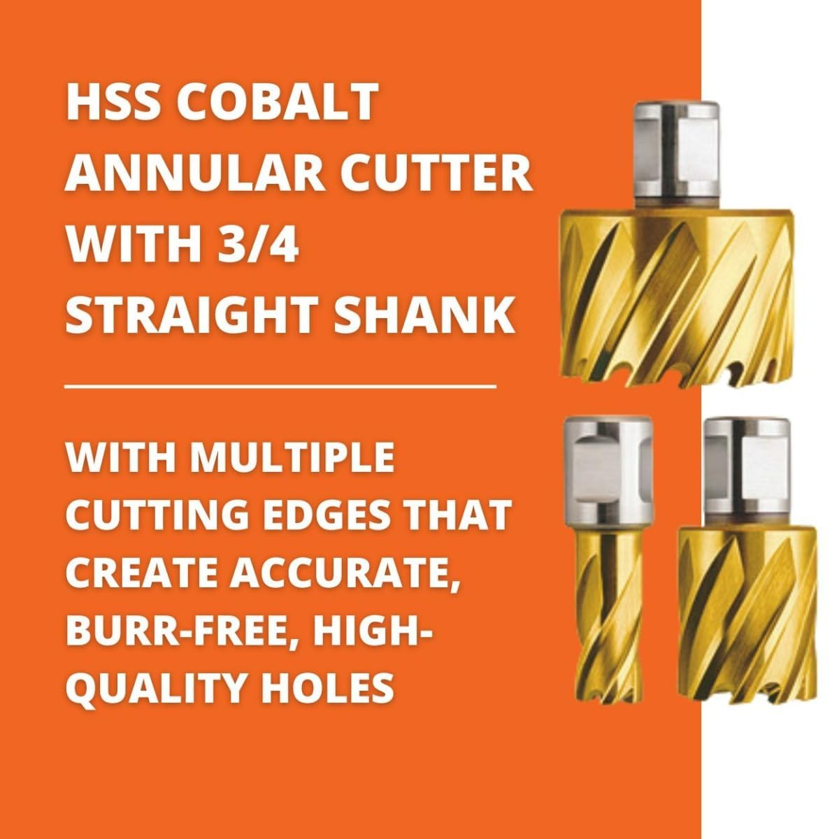 Slugger by Fein HSS Cobalt Annular Cutter with Enhanced Cutting Geometry for Precision Drilling - High-Durability Steel, 2