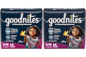 Goodnites Girls' Nighttime Bedwetting Underwear, S/M