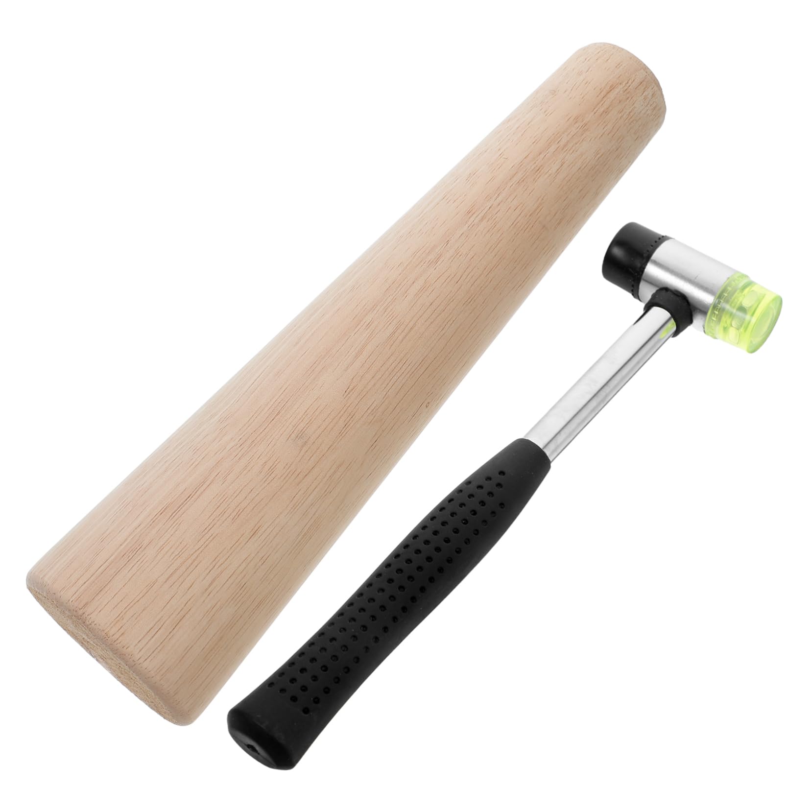 Housoutil 2pcs Jewelry Repair Tool Kit Ergonomic Rubber Hammer Wood Ring Mandrel for Ring Enlargement and Durable Wood Design for Beginners and Professionals