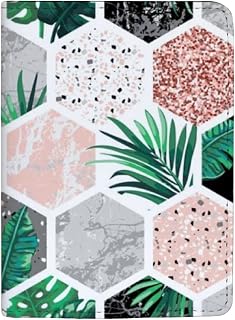 Carteira para passaporte geométrica de mármore com folhas salpicadas de couro para passaporte, acessórios de viagem para homens e mulheres