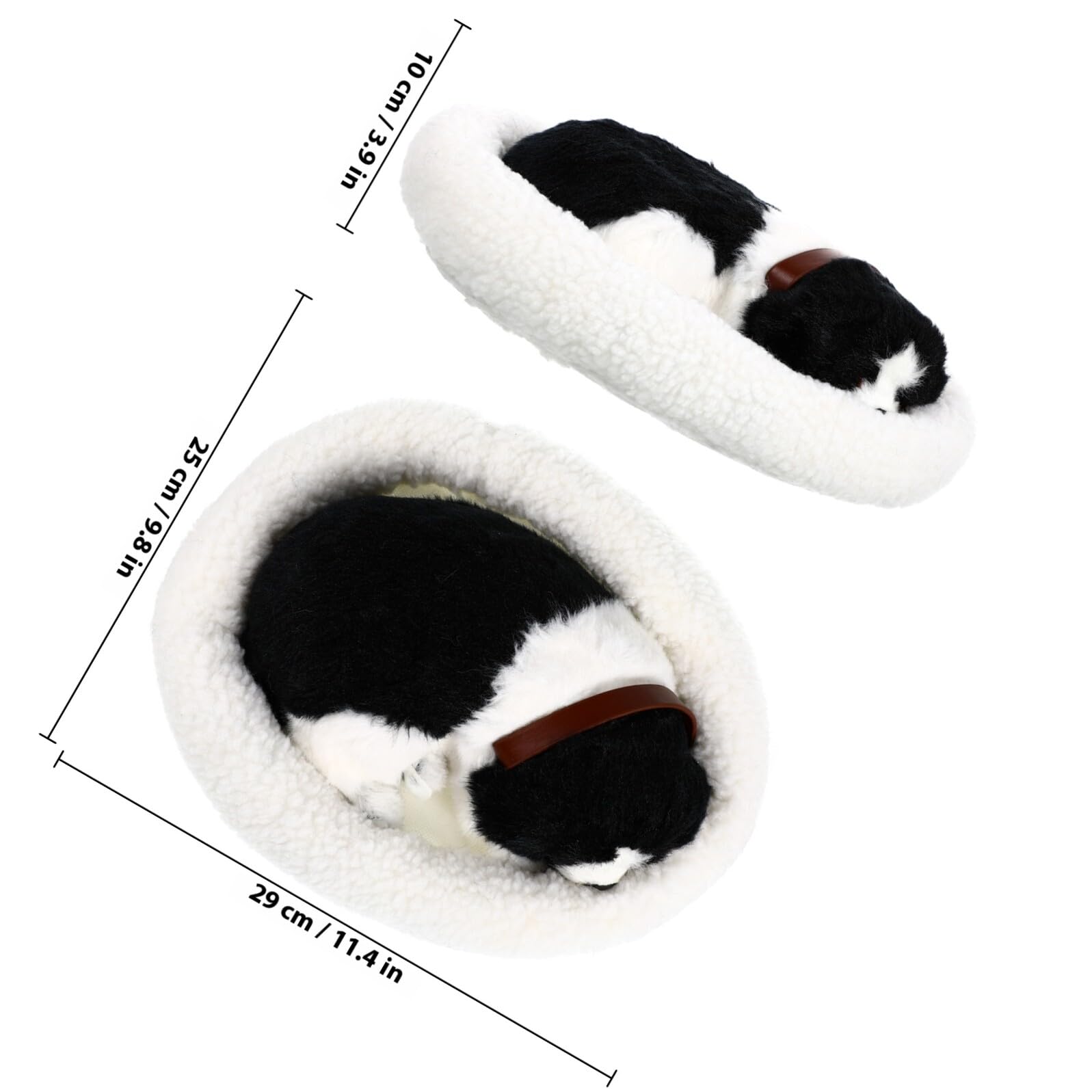 Cane di Peluche Realistico Addormentato, Nera Decorazione Domestica