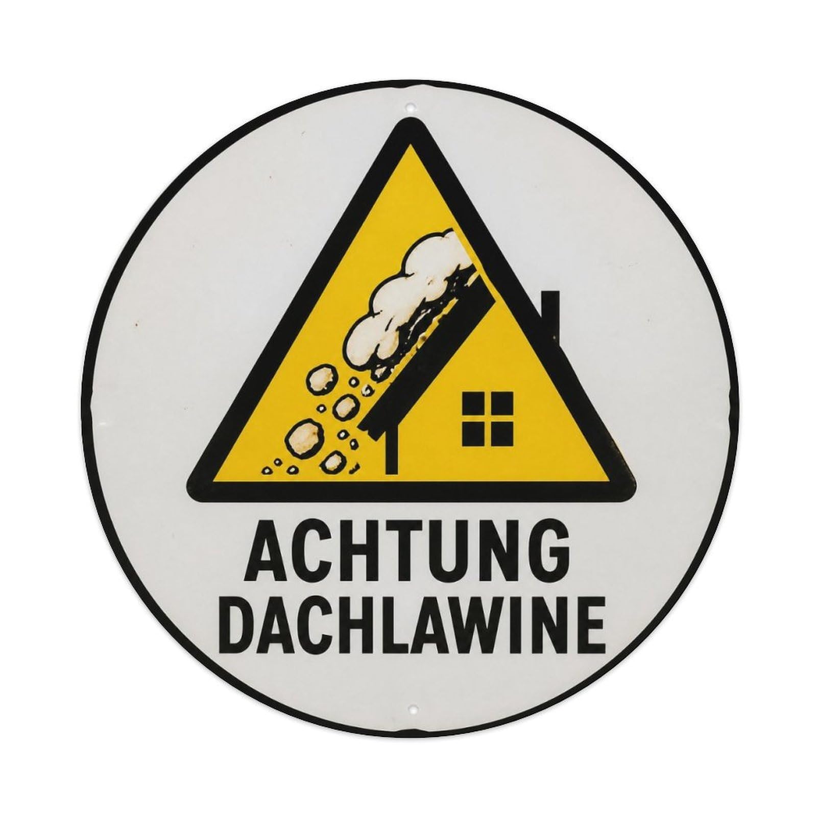 Olyhtr 8X8inch Classic Style Caution Hazard Funny Rules German Screenprint Style Metal Tin Sign