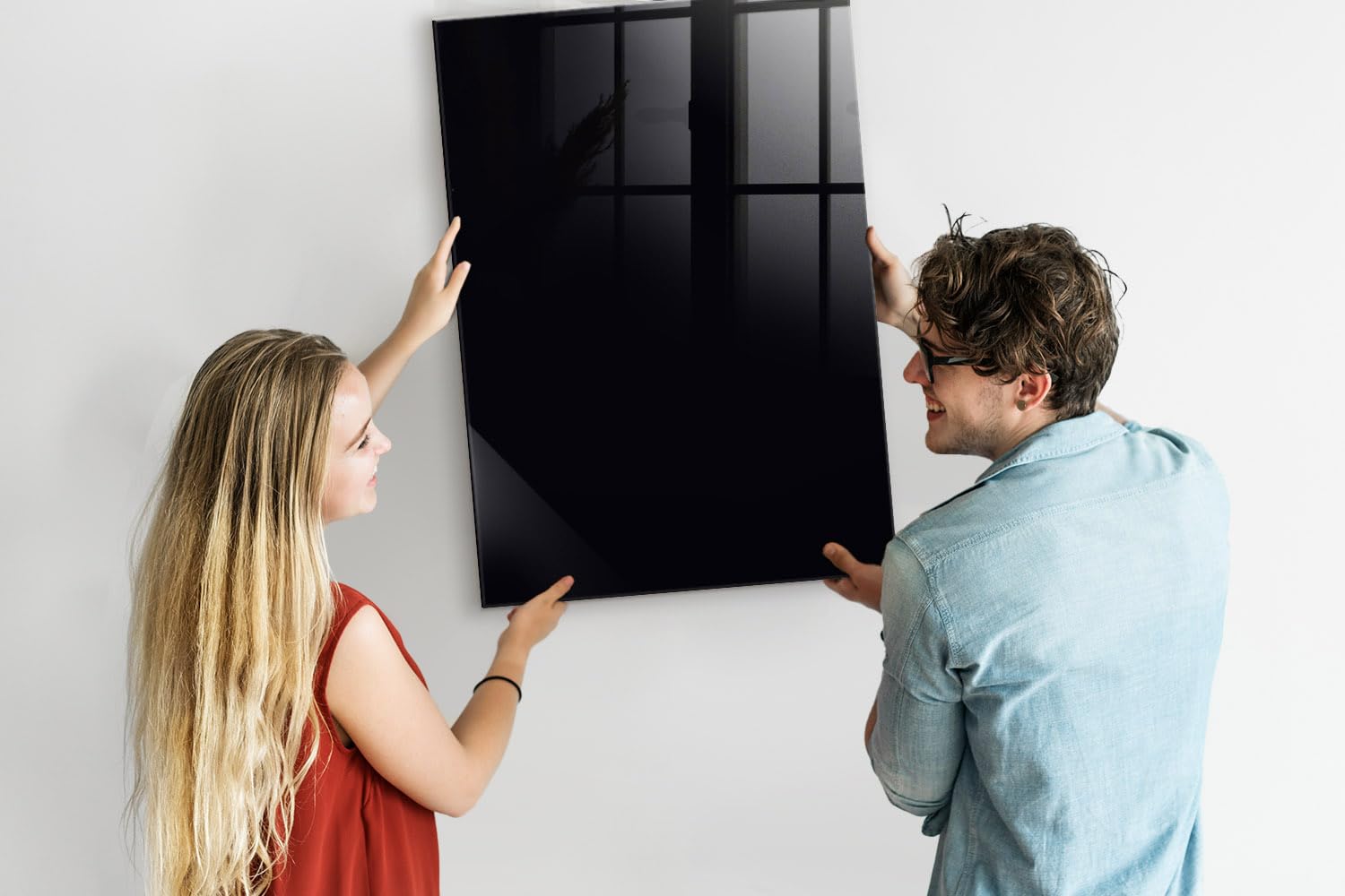 Elegantes magnetisches Glas-Whiteboard | Neodym-Magnete, Marker & Schwamm inklusive | Ultraglatte Oberfläche | Perfekt für Struktur & Überblick - 70x100 - Schwarze Farbe