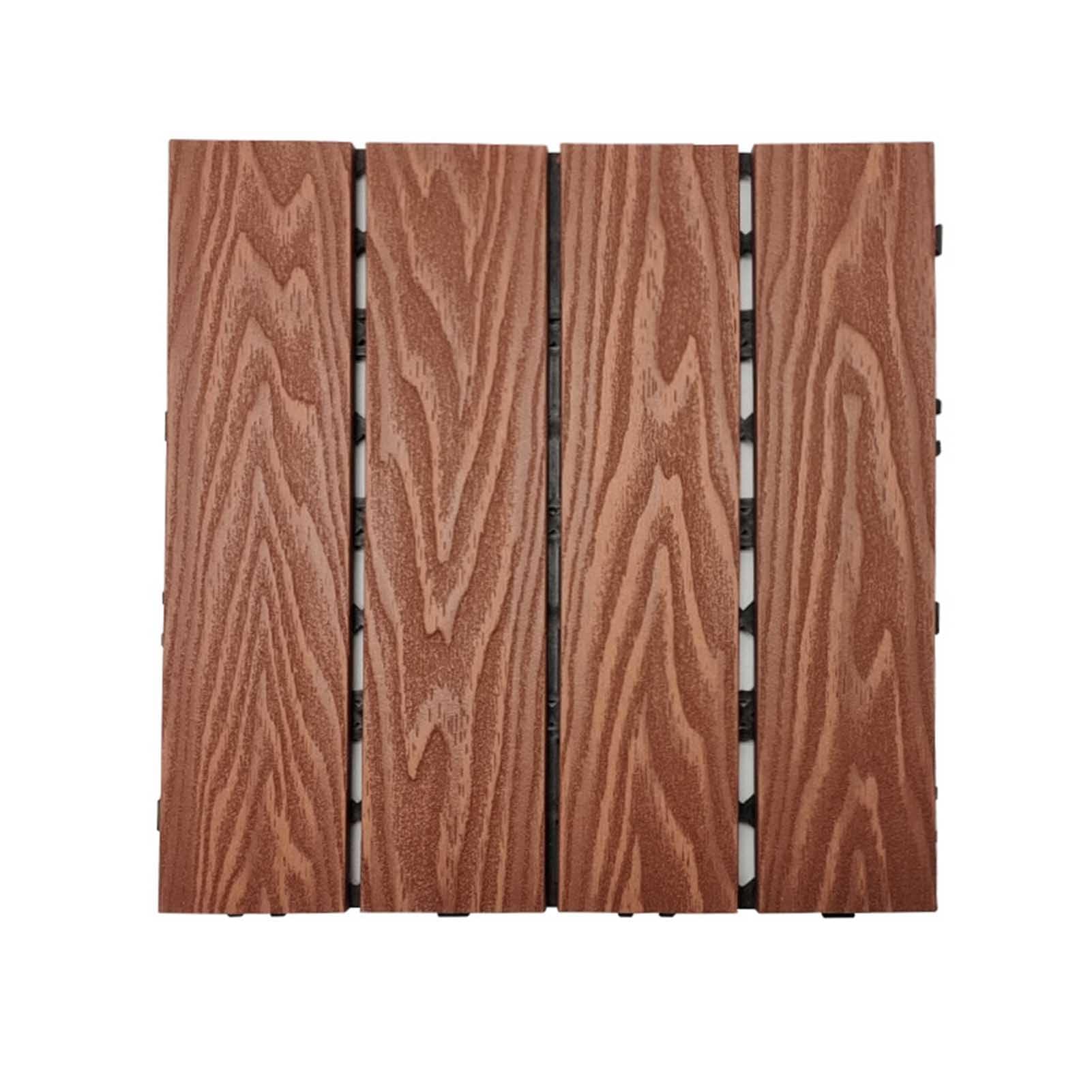 Azulejos de cubierta entrelazados madera acacia