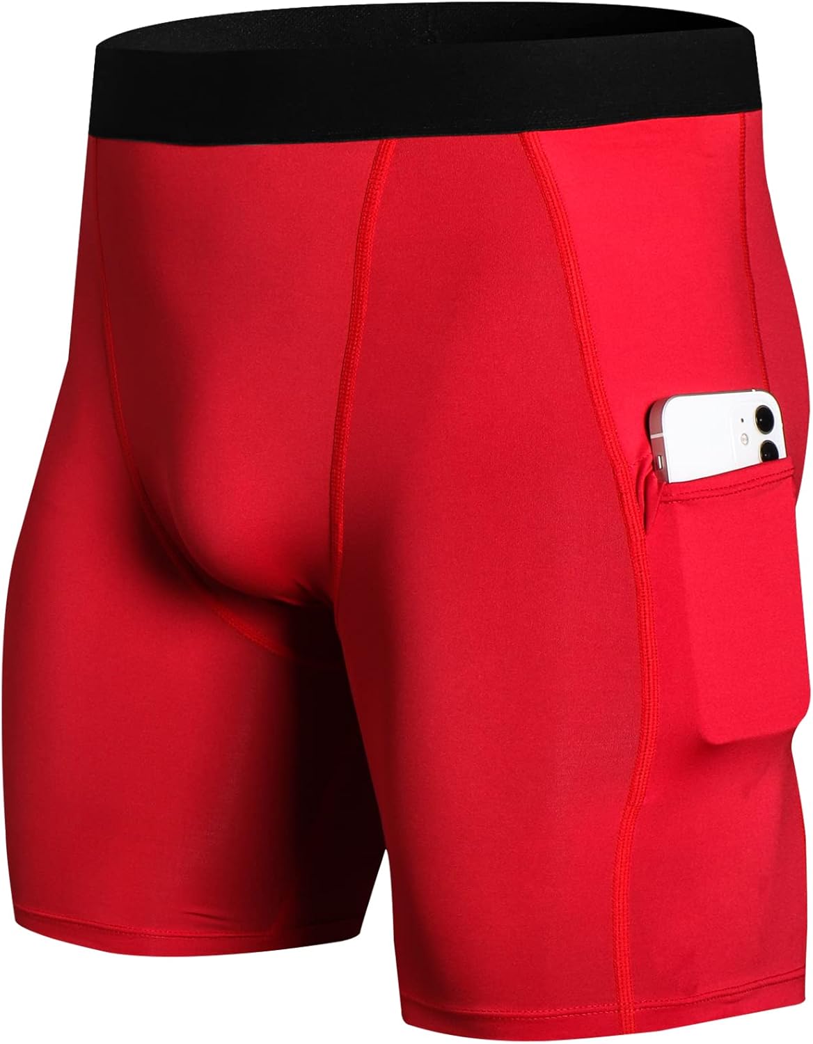 SPVISE 1 or 3 Pack Men’s Compression Shorts with Pocket Spandex Underwear Workout Gym Shorts Active Running Basketball Shorts