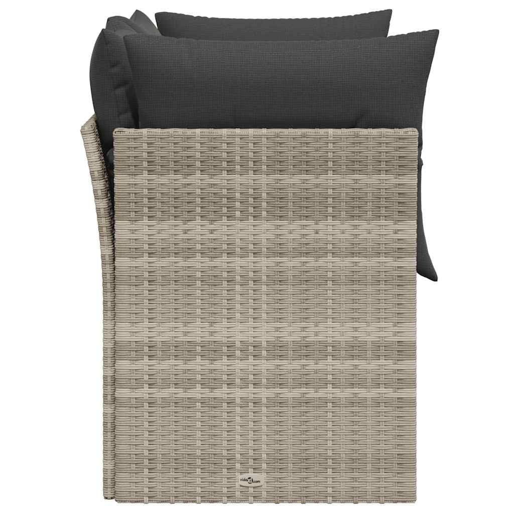 Divano da Giardino 2 Posti in Polyrattan Grigio Chiaro