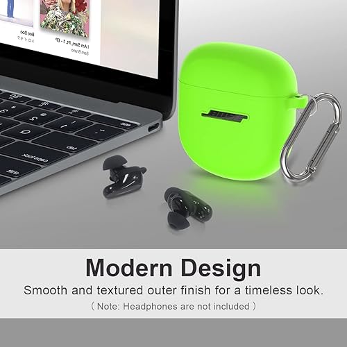 Miniatura 28 de Funda de silicona para auriculares Bose QuietComfort II (2022) y QuietComfort Ultra (2023), funda protectora a prueba de golpes con llavero para Rojo