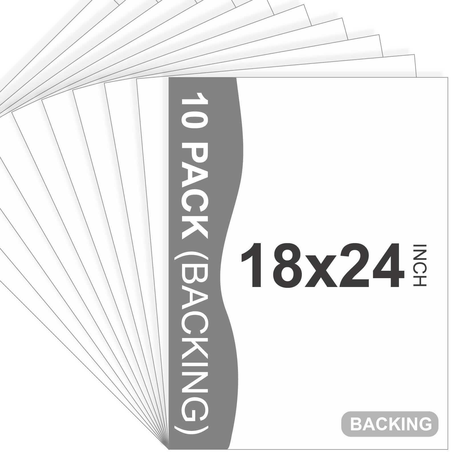 Somime 10 Pack Backing Boards, 18x24 Uncut White Mats Matboards, Acid-Free Backerboards for Art Prints, Ideal for Photos, Pictures, Prints, and Frames