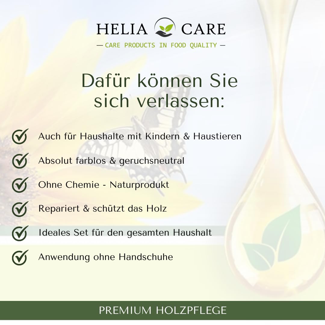 BIO Holzöl Set - Fine Woodwork, Heavy Duty & Outdoor Öl je 500ml - Premium Holzpflege für Innen & Außen - Hochwertiges Holz Öl - 100% Biologisch abbaubar & Farblos