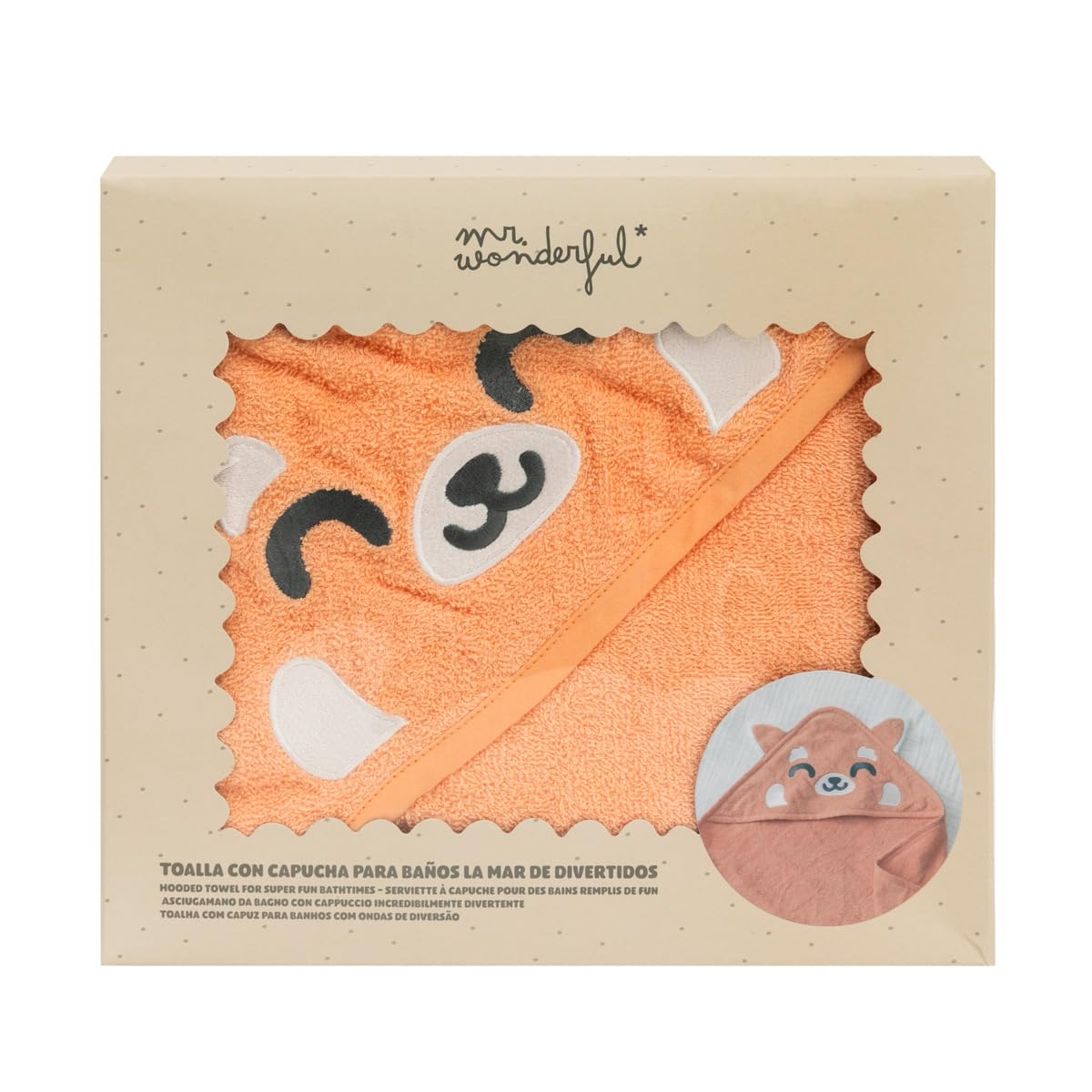 Mr. Wonderful - Baby Hooded Towel - Red Panda