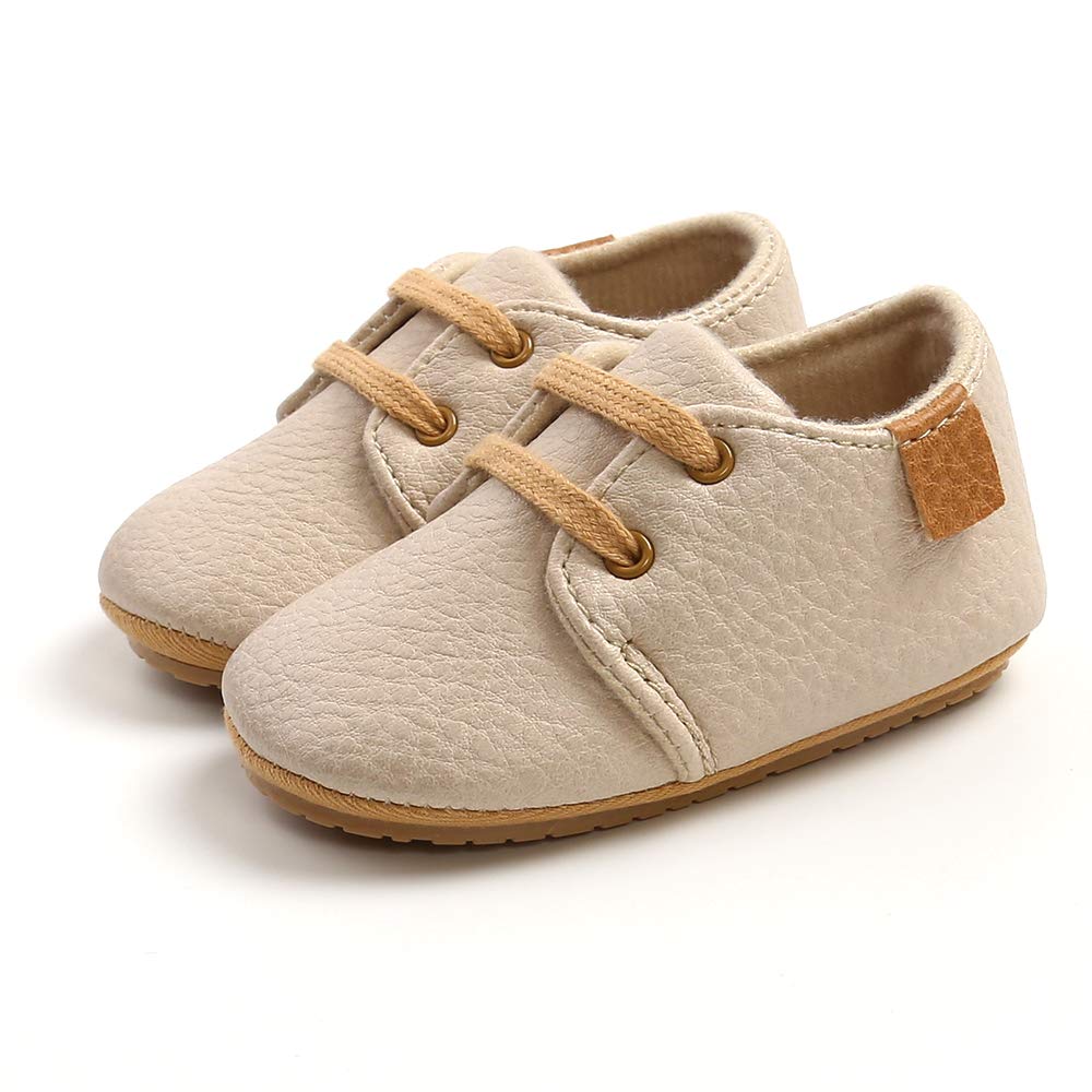 RVROVIC Baby Boys Girls Sneakers Anti-Slip Oxford Loafer Flats Infant Toddler PU Leather Soft Sole Baby Shoes - 2