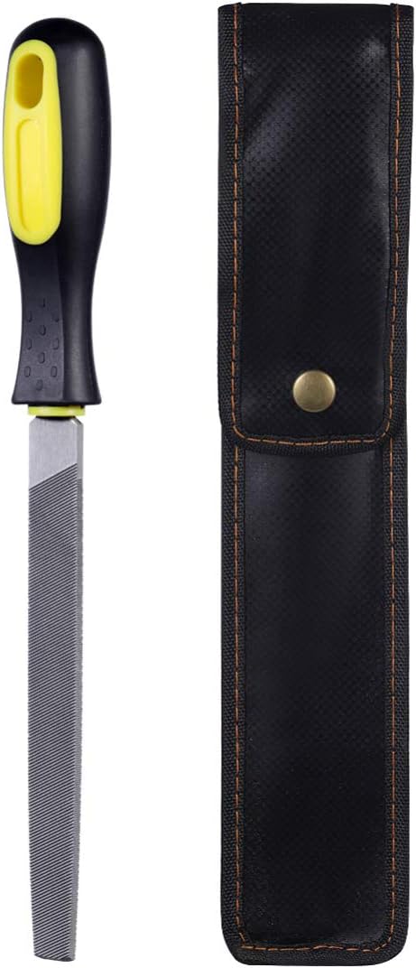UEETEK 6-inch Hardened Steel File Flat Metal File Sharpening Tools with Comfortable Hand Grip Handles