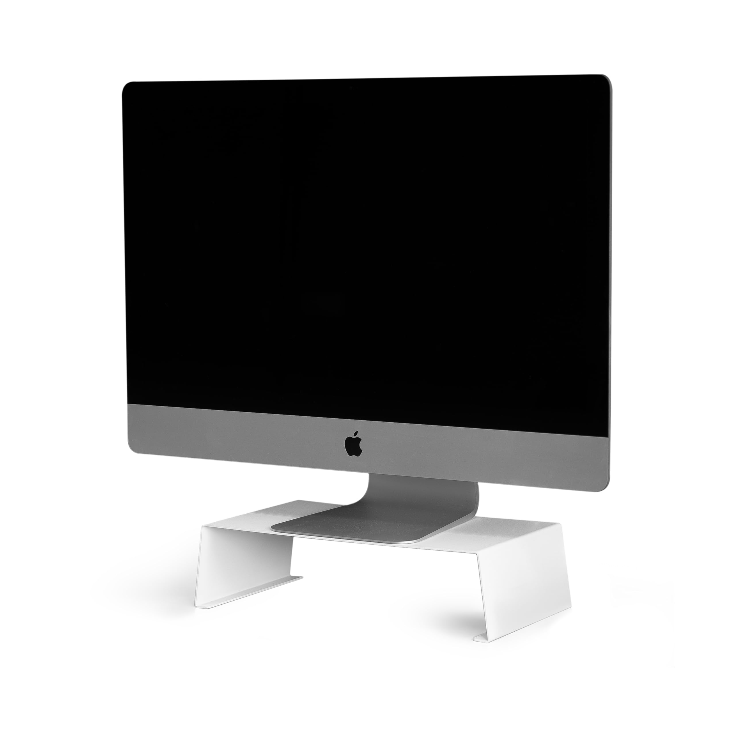 Podstawka pod monitor, metalowa podstawa, podwyższona platforma do komputera, ekranu, stołu, ergonomii biurowej, elegancka, nowoczesna konstrukcja półki (biały)