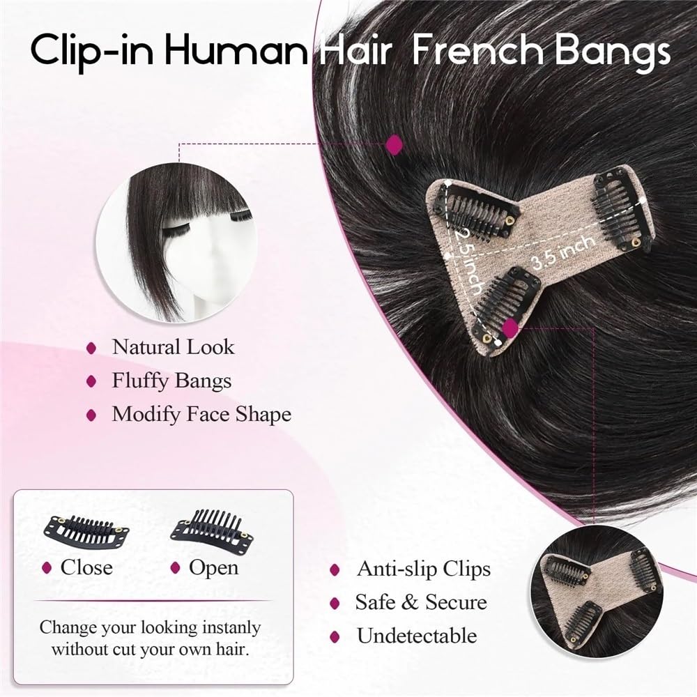 Körperpflege 10 Zoll Haarteile mit Pony, handgebundene Haarteile mit Spitzenbasis, Clip-In-Remy-Haare, Topper-Haarverlängerungen,Reddish Brown