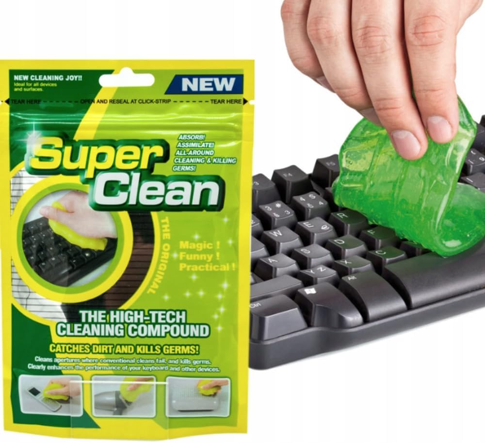 TRIXES Super Putty Keyboard Cleaner - Dust Dirt Remover for your PC, Computer, Mobile, Car Cleaning Products, Car Accessories, Gadgets for Men- Reusable Putty Interior Car Gadgets (Green)