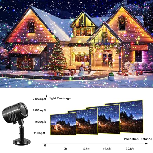 Image of Christmas Laser Projector Light Outdoor: RGB 3 Colors Firefly Moving Laser Lights, IP65 Waterproof Star Projector Lights Show Decor for Garden Yard Holiday Party, Christmas Halloween New Year Gift