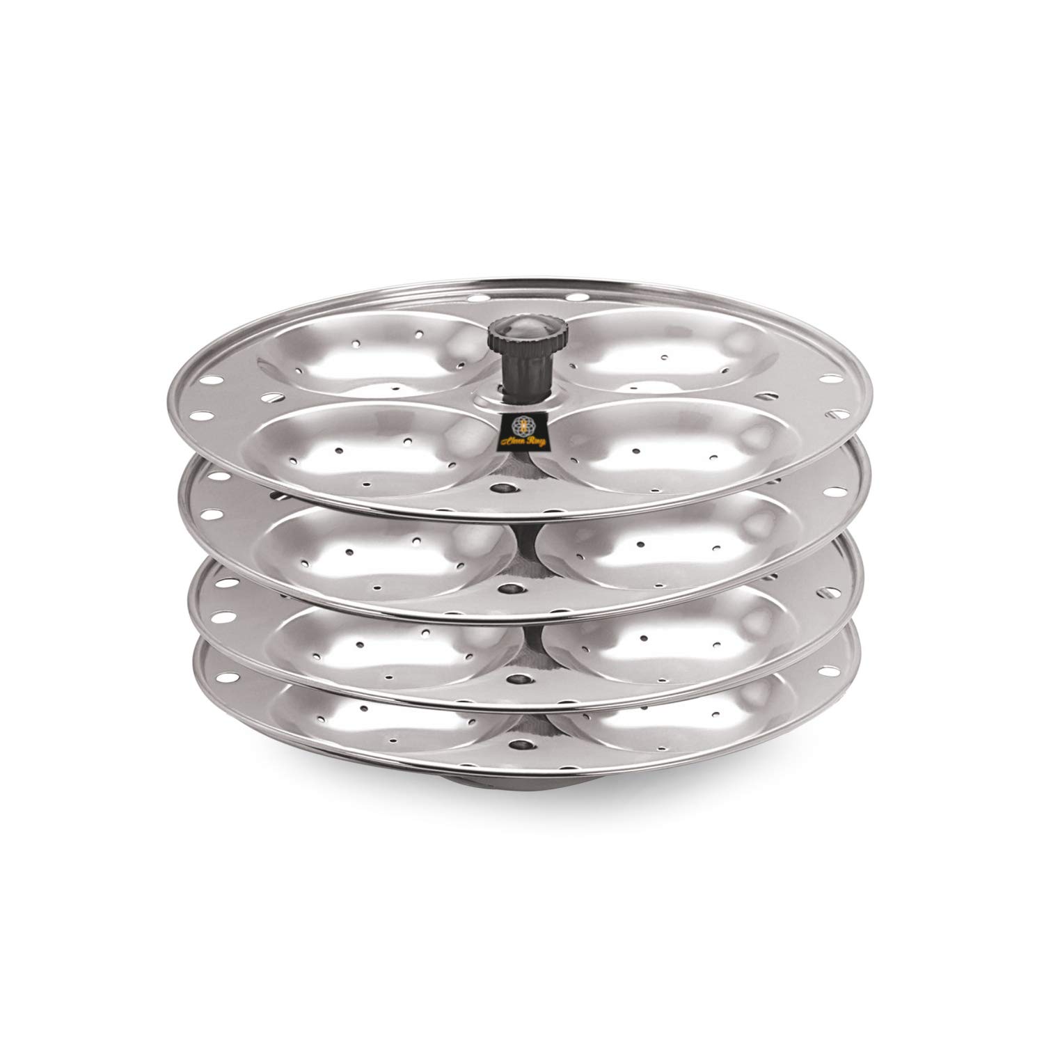 Eleven Rings 4 Plates Stainless Steel Idli Stand/Idli Maker Makes 16 Idlis at Once.