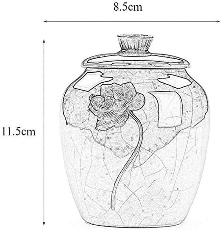 Embossed Flower Pet Ashes Cans, Ceramic Dog Cremation Souvenirs -Proof Funeral Memorial Coffin Box
