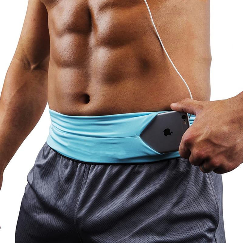 Riñonera for Correr Deportiva de Alta Elasticidad, riñonera Cuatro Puertos, maratón, Fitness al Aire Libre, Yoga, Vientre, teléfono móvil antirrobo(Orange,S)