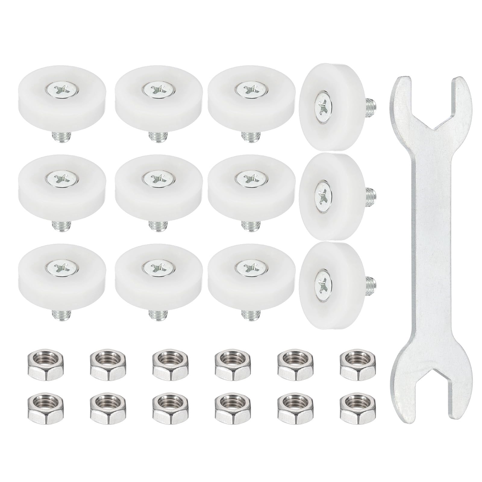 Rouleaux de tiroir 26 mm uxcell galet coulissant blanc pour kit réparation glissière meuble
