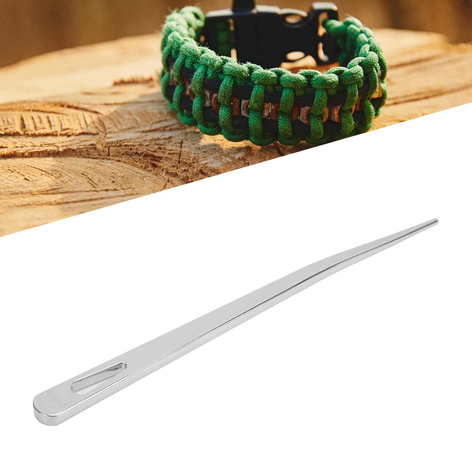 Aguja de Tejer Paracord para Exteriores, Herramienta de Costura de Pulsera de Cordón DIY de Acero Inoxidable para Bolsas de Viaje
