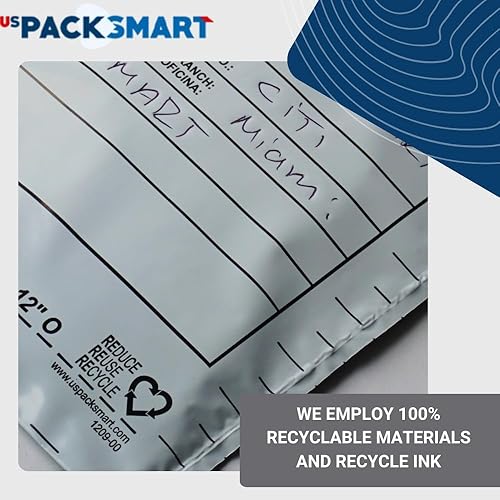 Miniatura 7 de USPACKSMART - Bolsas de plástico transparente de 10 correas para transmisión de efectivo, 8.5 x 8 pulgadas, sobres seguros de depósito bancario para
